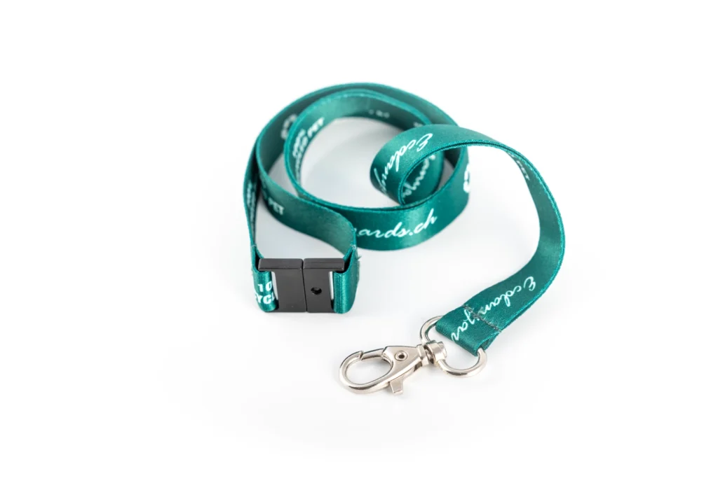 Lanyard ecologico in 100% pet riciclato personalizzabile con sicurezza